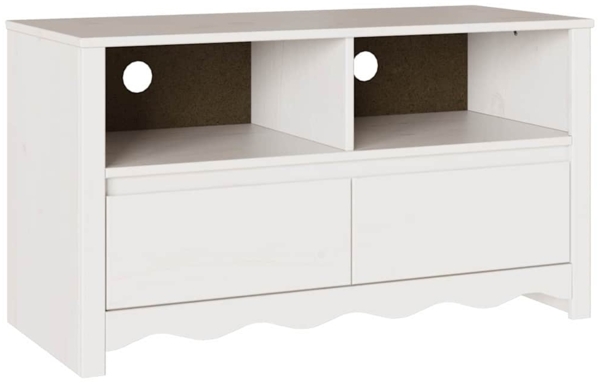 vidaXL TV-Schrank Drammen Weiß 99 x 43 x 55 cm Massivholz Kiefer 42003043