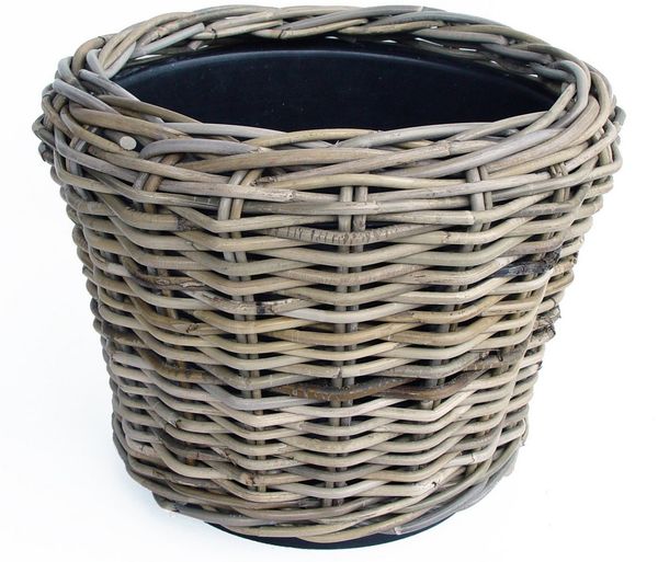 Van der Leeden Blumentopf Blumenkorb Blumentopf Pflanzkübel Rattan Weide Sylter Korb Drypot (1 St), 43x33 cm, Rattan, 20 L, Naturprodukt, incl. Kunststoffeimer