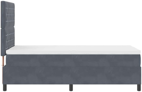 vidaXL Boxspringbett mit Matratze Dunkelgrau 100 x 200 cm Samt 3339747 Bild 7