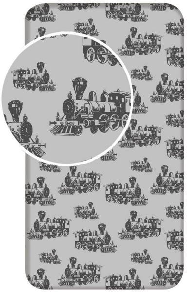 Jerry Fabrics Spannbettlaken Dampflok, Renforcé, (1 Stück)