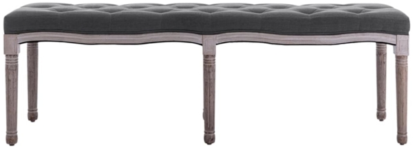 vidaXL Bank Leinen Massivholz 150x40x48 cm Dunkelgrau 245362