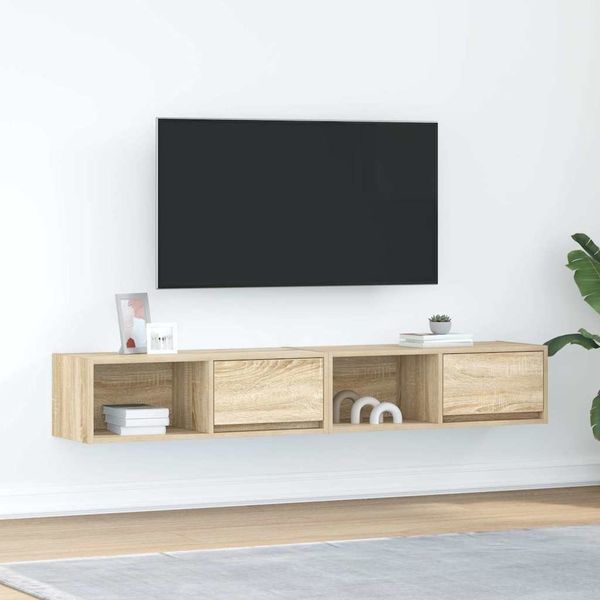 vidaXL TV-Schränke 2 Stk. Sonoma-Eiche 80x31x25,5 cm Holzwerkstoff 861459