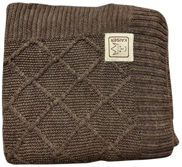 Kaiser 65217391 Wool - Babydecke Strick 100% Merino Wolle, atmungsaktive Babydecke, Ganzjährig, Neugeborene, Kinderwagendecke, Babyschalendecke, Fb. latté Bild 3