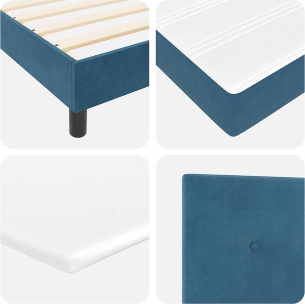 vidaXL Boxspringbett mit Kopfteil Dunkelblau 90 x 190 cm Samt 3340368 Bild 10