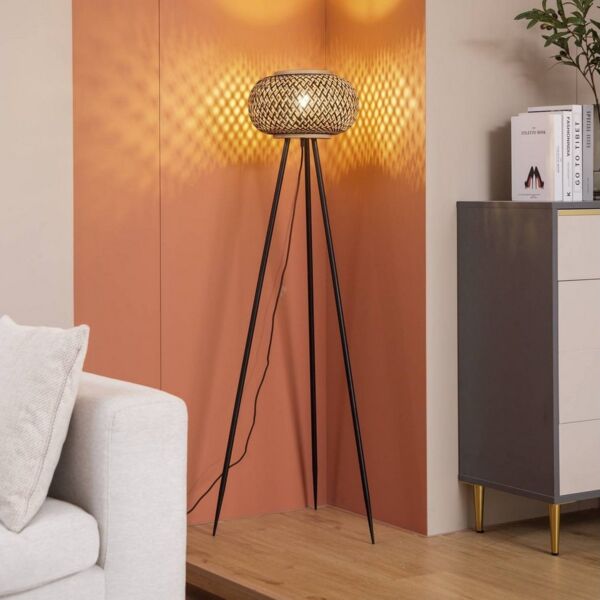 Lindby Stehlampe Nerys, Holz IP20, 1 x 15 W LED