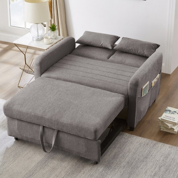 MODFU Schlafsofa Doppelschlafsofa, Polstersofa, Doppelschlafsofa 1 Teile, ausziehbares Design, dreistufig verstellbare Rückenlehne