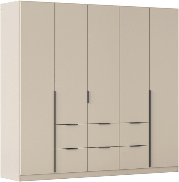 OTTO home Drehtürenschrank Kleiderschrank Schrank Garderobe AGORDO mit Dekor- oder Hochglanzfront (in zwei Griff-Farben, Breite 226 cm) mit Außenschubkästen, Serie in 7 Breiten und 2 Höhen MADE IN GERMANY