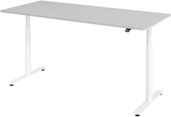 bümö elektrisch höhenverstellbarer Schreibtisch 180x80 cm mit Memory, Bluetooth & App-Steuerung - Schreibtisch höhenverstellbar elektrisch , elektrischer Schreibtisch grau, Gestell weiß, XDLR-19-5-W