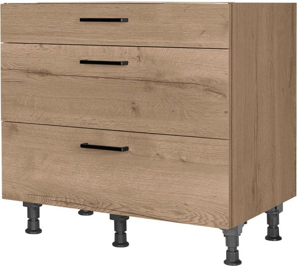 nobilia® Kochfeldumbauschrank "Structura", vormontiert, mit Schubkasten und Auszügen, in den Breiten 60 und 90 cm