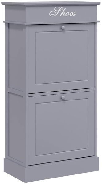 Schuhschrank, Schuhkipper für Flur, skandinavisch Grau 50 x 28 x 98 cm Paulownia Holz