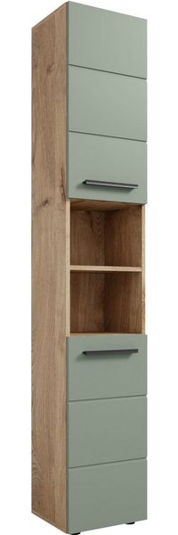 Bega BBK Hochschrank VISTA - Badezimmer Hochschrank Bad in Viking Eiche-Schilfgrün