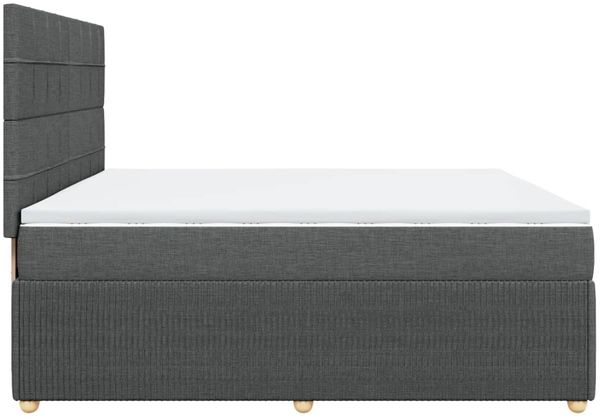 vidaXL Boxspringbett mit Matratze Dunkelgrau 200x200 cm Stoff 3294464 Bild 7