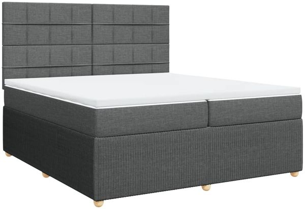 vidaXL Boxspringbett mit Matratze Dunkelgrau 200x200 cm Stoff 3294464 Bild 3
