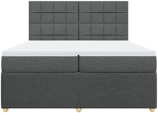 vidaXL Boxspringbett mit Matratze Dunkelgrau 200x200 cm Stoff 3294464 Bild 6