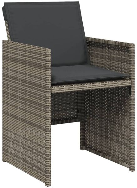 vidaXL 11-tlg. Garten-Essgruppe mit Kissen Grau Poly Rattan 3277735 Bild 4