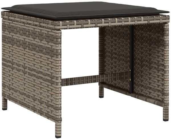 vidaXL 11-tlg. Garten-Essgruppe mit Kissen Grau Poly Rattan 3277735 Bild 5