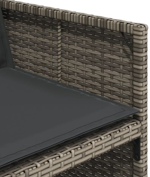 vidaXL 11-tlg. Garten-Essgruppe mit Kissen Grau Poly Rattan 3277735 Bild 8