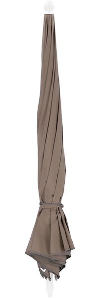 Sonnenschirm Salina Polyacryl, modern mit Knickelement, taupe, für Outdoor, Gestell weiß