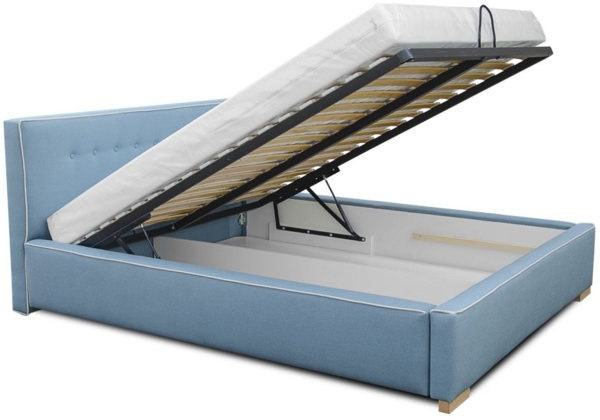 Polsterbett Bett Doppelbett DEVIN Polyesterstoff Graubraun 160x200cm Bild 3