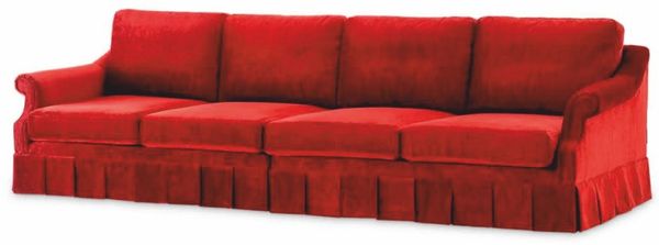 Casa Padrino Luxus Samt Sofa Rot 316 cm - Luxus Wohnzimmer & Hotel Möbel