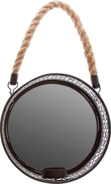 Myflair Möbel & Accessoires Spiegelwandblaker Anandi, schwarz (Set, 2-St), Landhaus, Wanddeko, für Teelichter, rund, Ø 18 cm, aus Metall