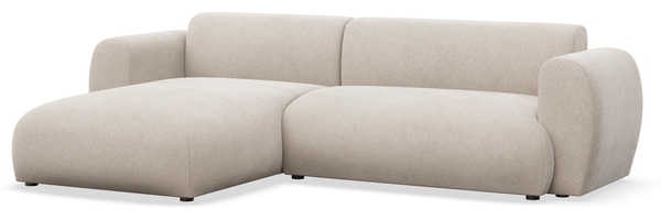 Selsey 'Emia' Ecksofa mit Chenillebezug und Schlaffunktion, Beige, links
