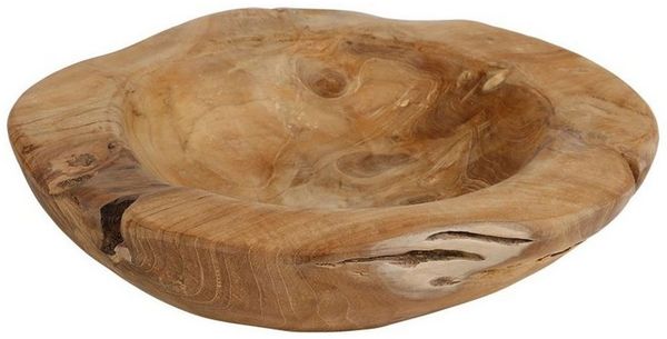 BURI Schale Rustikale Teakholzschale 27-30cm Schüssel Deko Holz Naturprodukt, Holz