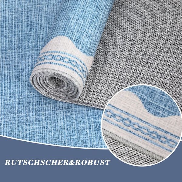 GarveeMore Teppich Doora, rechteckig, Höhe: 7 mm, mit besonders weichem Flor, Kurzflor, modern, wellenförmiger Bordüre