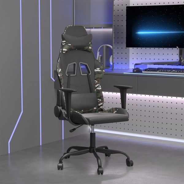 vidaXL Gaming-Stuhl Schwarz und Tarnfarben Kunstleder 3143652