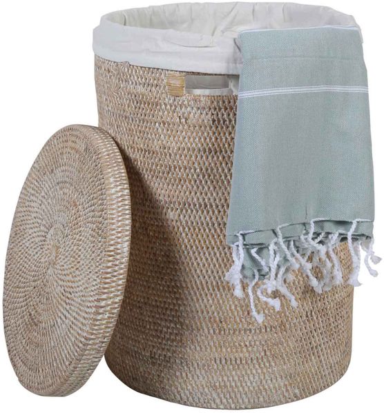 Rattan Wäschekorb Cleo Weiß XL