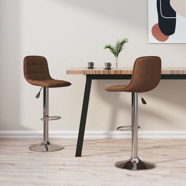 vidaXL Barhocker 2 Stk. Braun Stoff [333948]