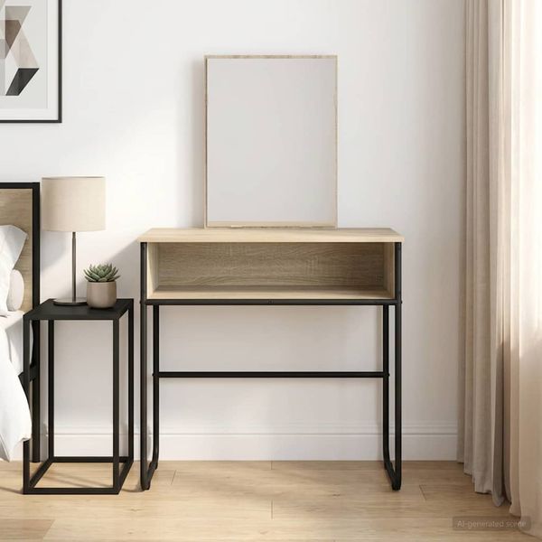 vidaXL Schminktisch Sonoma-Eiche 81 x 40 x 131 cm Holzwerkstoff 8007690