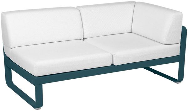 Bellevie Lounge Eck-Modul 21 Acapulcoblau 81 Grauweiß 2-Sitzer rechts