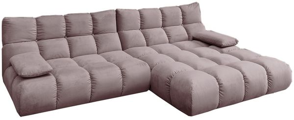 KAWOLA Sofa VIVIEN Ecksofa Velvet roségrau Longchair rechts 85 x 178 x 290 cm Bild 3
