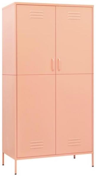 vidaXL Kleiderschrank, Stahl, Rosa, 90x50x180 cm