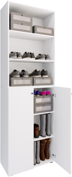 VCM Schuhschrank Lona 919225 Weiß H. 220 x B. 70 x T. 40cm