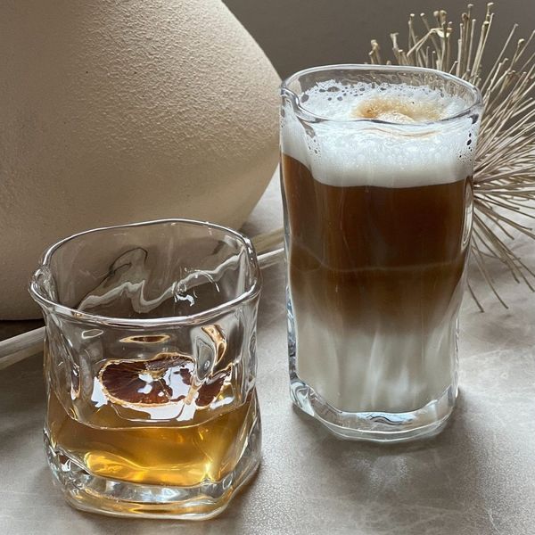 Zoha Glas Diamond Clear Glas Trinkgläser Cocktailgläser, 8-tlg, Glas, Hitzebeständig Eiskaffeegläser Tee Wasser Saft Kaffee