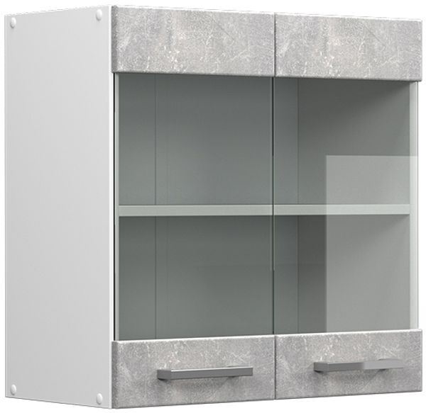 Hängeschrank R-Line Beton 60 cm mit Glastüren Vicco
