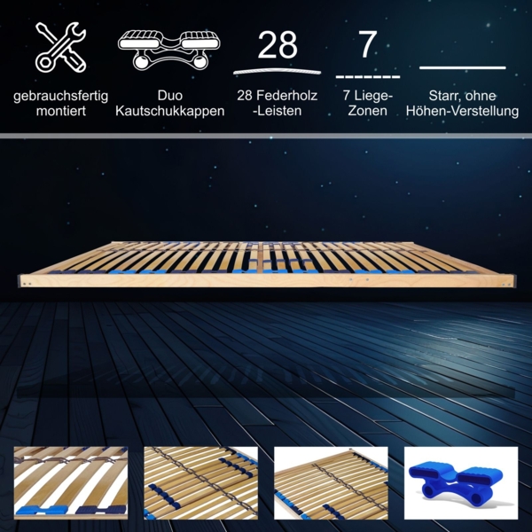 Lattenrost 28 Leisten. 90x190cm, nicht verstellbar Bild 2