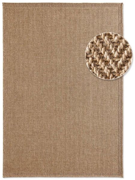 TaraCarpet Teppich Outdoor & Indoor Teppich wetterfest Borneo Sisal-Jute-Optik naturfarbe, rechteckig, Höhe: 10 mm, Kurzflor Fischgrät In & Outdoor Balkon Terrasse Wohnzimmer 80x150