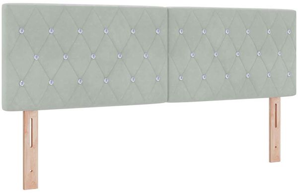 vidaXL LED Boxspringbett mit Matratze Hellgrau 140 x 190 cm Samt 3342584 Bild 6