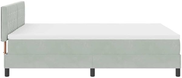 vidaXL LED Boxspringbett mit Matratze Hellgrau 140 x 190 cm Samt 3342584 Bild 8