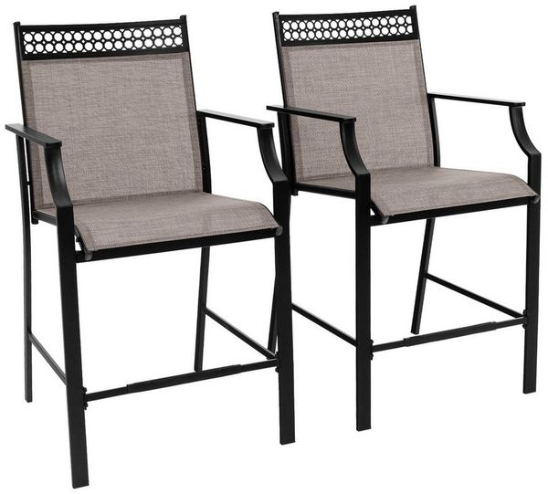 COSTWAY Gartenstuhl (2 St), Balkonstühle, Sitzhöhe 63cm, bis 180 kg belastbar