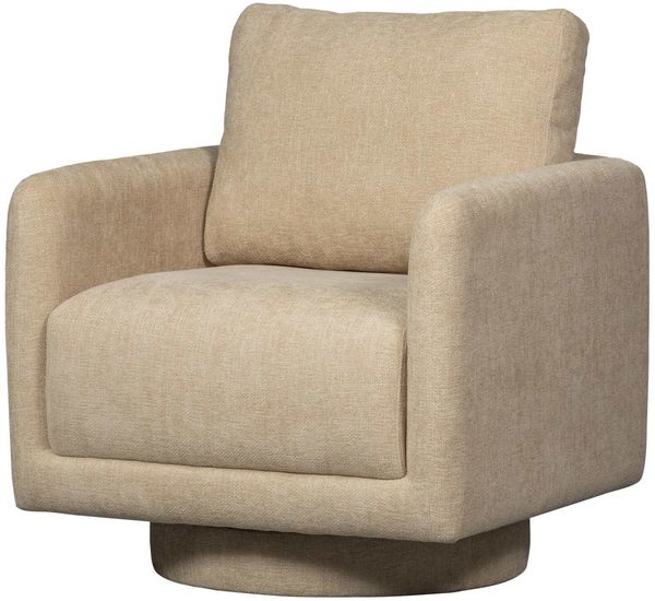 Drehsessel Oscar aus Chenille-Stoff, luxuriöse Struktur, modern, natur, drehbar für Indoor