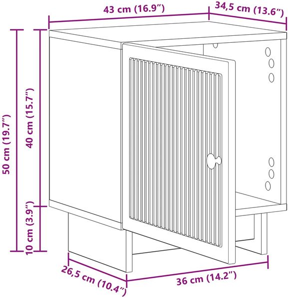 vidaXL Nachttisch 2 pcs Artisan-Eiche 43 x 34,5 x 50 cm Holzwerkstoff 893894 Bild 11