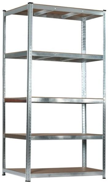 SCHULTE Regalwelt Schwerlastregal 5 MDF Böden 180 x 120 x 40 cm (HxBxT), 150 kg/Boden, verzinkt