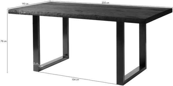 Esstisch Mango 200x100x76 braun lackiert RAILWAY #406 Bild 7