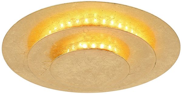LED Deckenleuchte, Metall, goldfarben, D 18cm