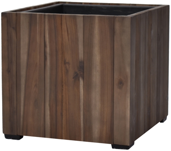 Pflanzgefäß Colorado 4 Pflanzkasten Blumenkasten Akazienholz 28x28 cm mit Einsatz