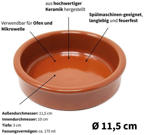 ToCi Servierschale Tapas Schalen, 6er Set - Braun, (6-tlg) Bild 2